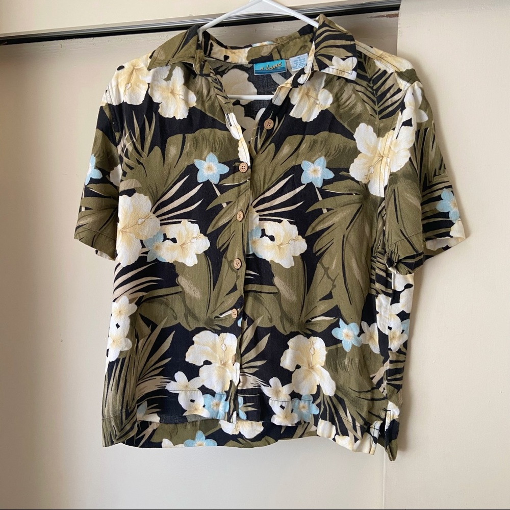 Bahama Beach Floral Button Down